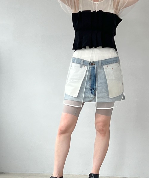 chuclla（チュクラ）の「プリーツ ストレッチ ベアトップ chw23s100（チューブトップ・レディース・ブラック/ホワイト・FREE）」の3枚目の写真