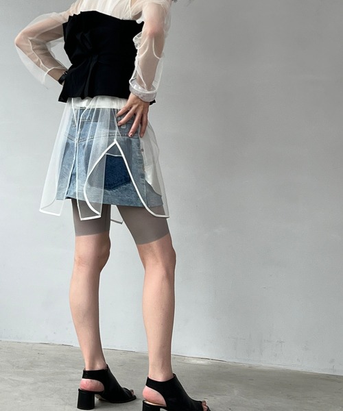 chuclla（チュクラ）の「プリーツ ストレッチ ベアトップ chw23s100（チューブトップ・レディース・ブラック/ホワイト・FREE）」の7枚目の写真