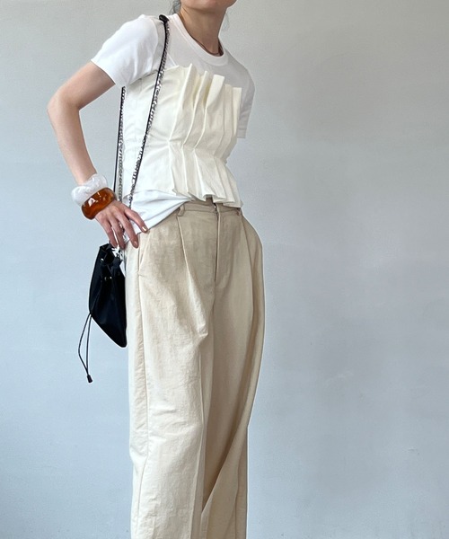 chuclla（チュクラ）の「プリーツ ストレッチ ベアトップ chw23s100（チューブトップ・レディース・ブラック/ホワイト・FREE）」の16枚目の写真