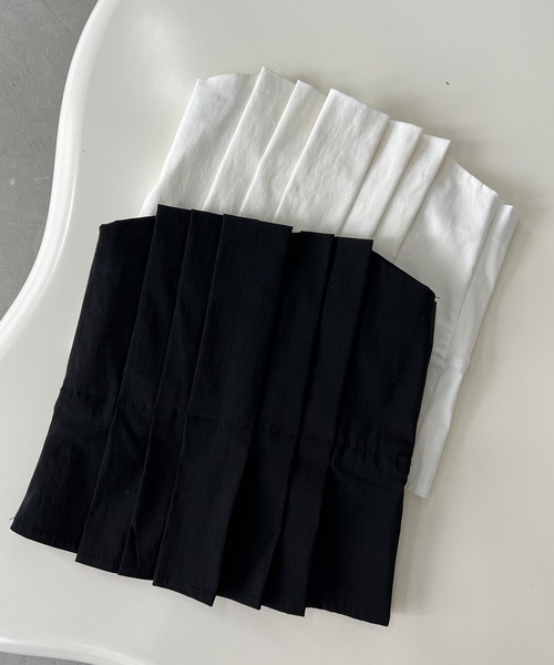 chuclla（チュクラ）の「プリーツ ストレッチ ベアトップ chw23s100（チューブトップ・レディース・ブラック/ホワイト・FREE）」の13枚目の写真