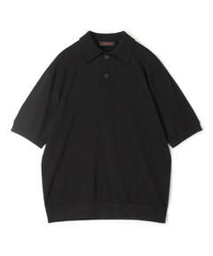CFCL ニット ポロシャツ ブラック 黒 5 ハイツイストシャドーチェックニットポロシャツ（ニットウェア