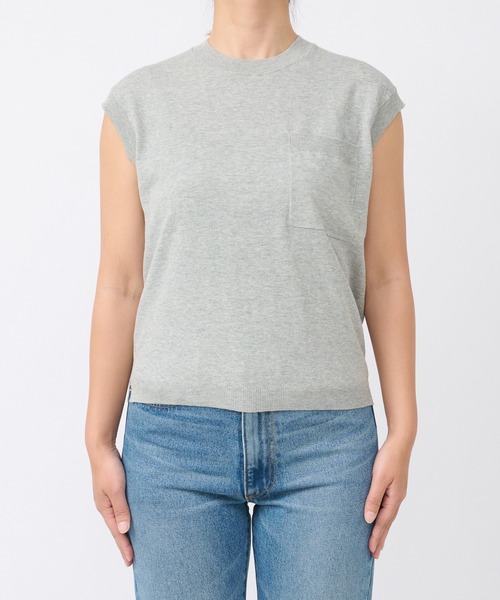 RIVE DROITE（リヴドロワ）の「コットンノースリーブニット（ニット/セーター・レディース・ダークブラウン/グレー・FREE）」の18枚目の写真