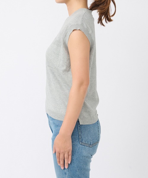 RIVE DROITE（リヴドロワ）の「コットンノースリーブニット（ニット/セーター・レディース・ダークブラウン/グレー・FREE）」の19枚目の写真