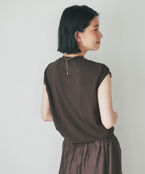 RIVE DROITE（リヴドロワ）の「コットンノースリーブニット（ニット/セーター・レディース・ダークブラウン/グレー・FREE）」の16枚目の写真