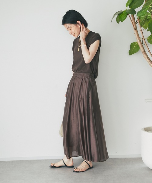 RIVE DROITE（リヴドロワ）の「コットンノースリーブニット（ニット/セーター・レディース・ダークブラウン/グレー・FREE）」の11枚目の写真