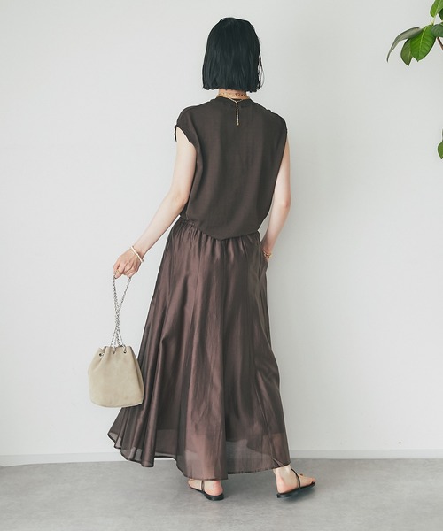 RIVE DROITE（リヴドロワ）の「コットンノースリーブニット（ニット/セーター・レディース・ダークブラウン/グレー・FREE）」の12枚目の写真