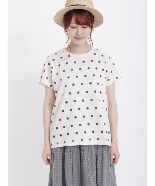 プリント コットン Tシャツ プリント コットンTシャツ - ライトベージュ／ストロベリー