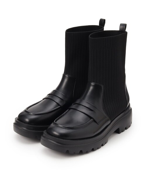 INDIVI（インディヴィ）の「◇【合皮/ショートブーツ】ローファー風