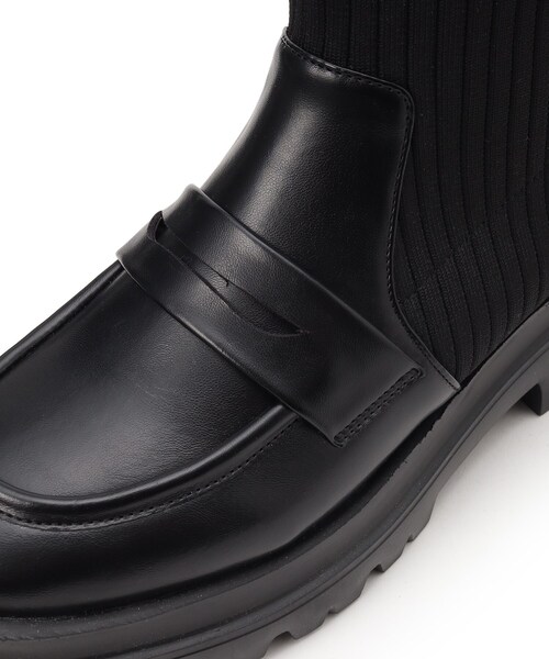 INDIVI（インディヴィ）の「◇【合皮/ショートブーツ】ローファー風