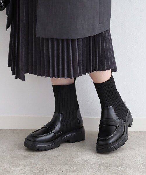 INDIVI（インディヴィ）の「◇【合皮/ショートブーツ】ローファー風