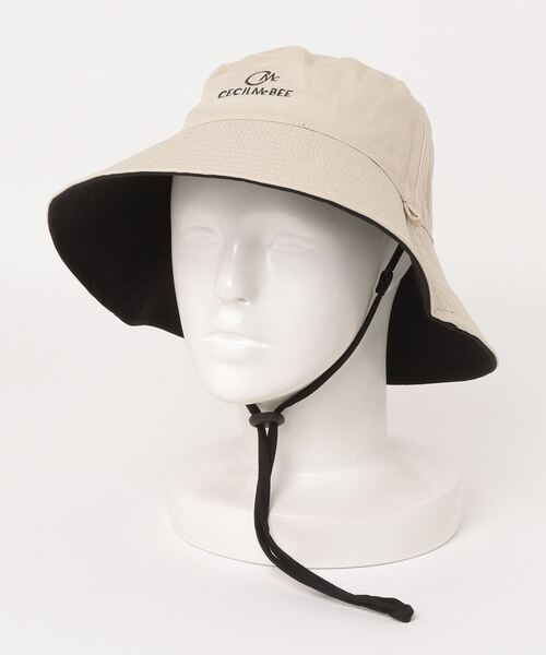 CECIL McBEE（セシルマクビー）の「CECIL McBEE green　リバーシブル　ロングバケットハット（ハット・レディース・ブラック×ベージュ・FREE）」の3枚目の写真