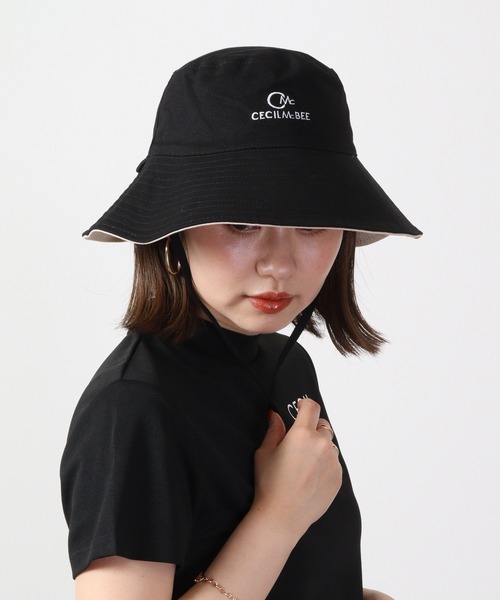 CECIL McBEE（セシルマクビー）の「CECIL McBEE green　リバーシブル　ロングバケットハット（ハット・レディース・ブラック×ベージュ・FREE）」の22枚目の写真