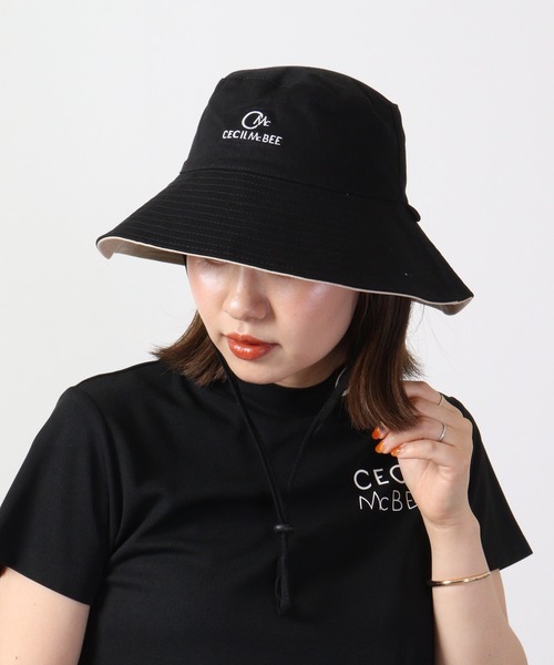 CECIL McBEE（セシルマクビー）の「CECIL McBEE green　リバーシブル　ロングバケットハット（ハット・レディース・ブラック×ベージュ・FREE）」の20枚目の写真