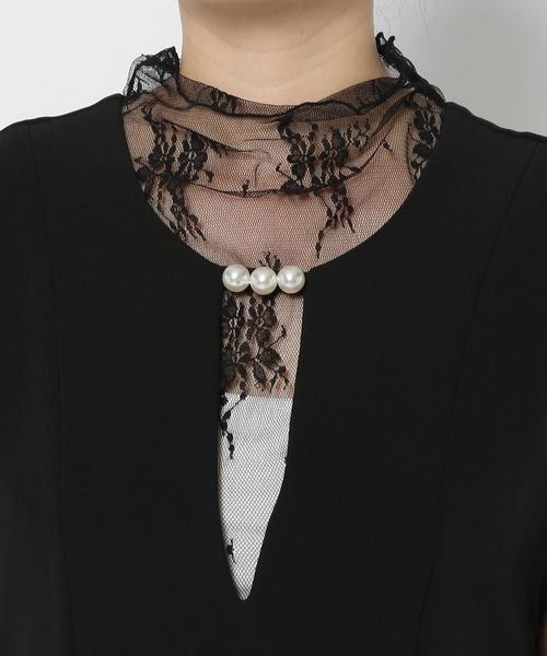 mysty woman（ミスティウーマン）の「シアーインナーSETノースリワンピース　972827（ドレス・レディース・ブラック/グレー系その他・FREE）」の9枚目の写真