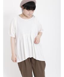 Samansa Mos2 | ギャザー切替カットソー(Tシャツ/カットソー)