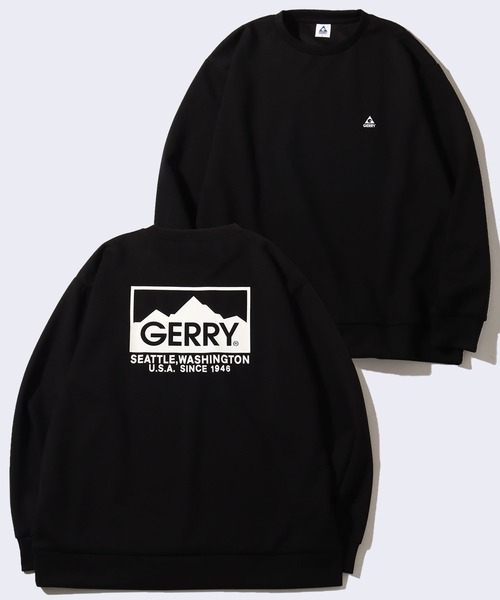 GERRY(ジェリー)の「【GERRY/ジェリー】胸シリコンプリント+ バックプリント ダンボールニットクルーネック(スウェット・メンズ・ブラック/ホワイト/グレー/ブルー・L/M/LL)」の1枚目の写真