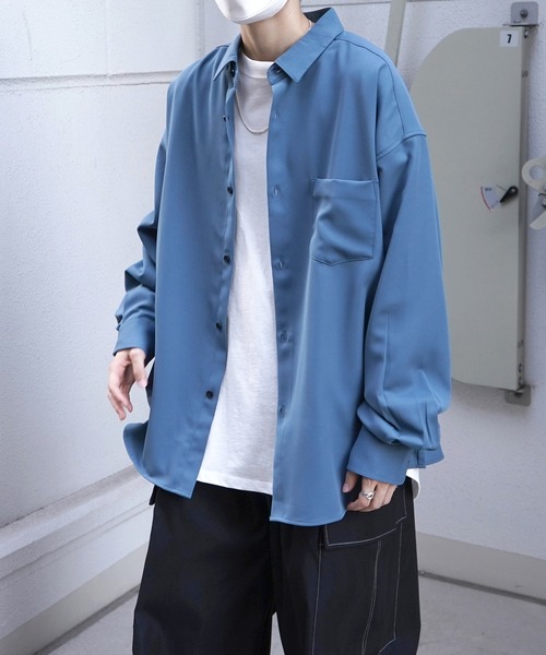 Confirm(コンファーム)の「ルーズシルエット ベーシック長袖シャツ ユニセックス (シャツ/ブラウス・メンズ・ホワイト/ベージュ/ブルー/チャコールグレー/ブラック・M/L)」の5枚目の写真