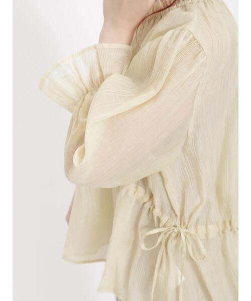 Samansa Mos2（サマンサ モスモス）の「◎ギャザーシアーブラウス（シャツ/ブラウス・レディース・イエロー/キナリ/ブラック/ブラウン・F）」の7枚目の写真