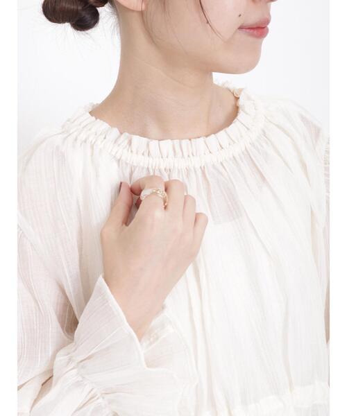 Samansa Mos2（サマンサ モスモス）の「◎ギャザーシアーブラウス（シャツ/ブラウス・レディース・イエロー/キナリ/ブラック/ブラウン・F）」の13枚目の写真