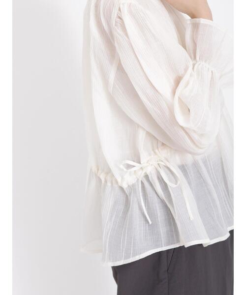 Samansa Mos2（サマンサ モスモス）の「◎ギャザーシアーブラウス（シャツ/ブラウス・レディース・イエロー/キナリ/ブラック/ブラウン・F）」の14枚目の写真