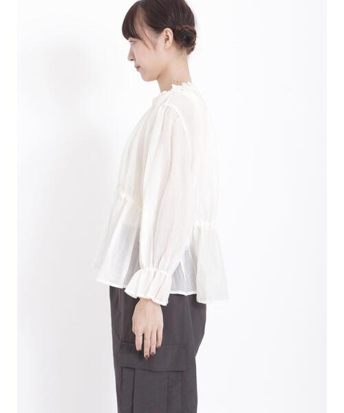 Samansa Mos2（サマンサ モスモス）の「◎ギャザーシアーブラウス（シャツ/ブラウス・レディース・イエロー/キナリ/ブラック/ブラウン・F）」の20枚目の写真