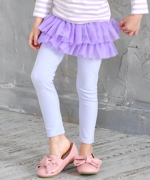 Bee des Bee（ビーデスビー）の「レギンス付きチュチュスカート（スカート・キッズ・スカイブルー/グレー/ダークブラウン/グレイッシュベージュ/ミント/パープル系/グレー系/ネイビー系/カーキオリーブ/ローズ/ライトピンク/ラベンダー/ネイビー/ライトブラック/チャコールグレー・100cm/120cm/130cm/140cm/110cm）」の12枚目の写真