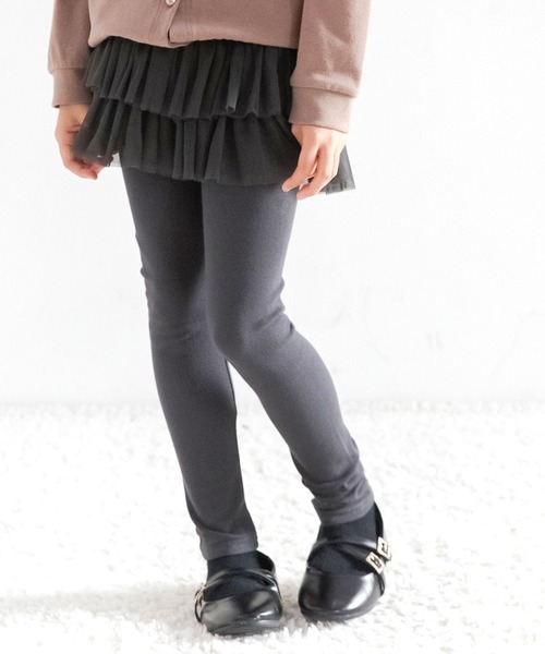 Bee des Bee（ビーデスビー）の「レギンス付きチュチュスカート（スカート・キッズ・スカイブルー/グレー/ダークブラウン/グレイッシュベージュ/ミント/パープル系/グレー系/ネイビー系/カーキオリーブ/ローズ/ライトピンク/ラベンダー/ネイビー/ライトブラック/チャコールグレー・100cm/120cm/130cm/140cm/110cm）」の2枚目の写真