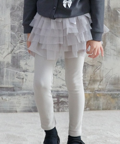 Bee des Bee（ビーデスビー）の「レギンス付きチュチュスカート（スカート・キッズ・スカイブルー/グレー/ダークブラウン/グレイッシュベージュ/ミント/パープル系/グレー系/ネイビー系/カーキオリーブ/ローズ/ライトピンク/ラベンダー/ネイビー/ライトブラック/チャコールグレー・100cm/120cm/130cm/140cm/110cm）」の6枚目の写真