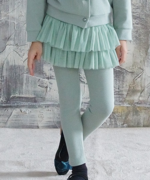 Bee des Bee（ビーデスビー）の「レギンス付きチュチュスカート（スカート・キッズ・スカイブルー/グレー/ダークブラウン/グレイッシュベージュ/ミント/パープル系/グレー系/ネイビー系/カーキオリーブ/ローズ/ライトピンク/ラベンダー/ネイビー/ライトブラック/チャコールグレー・100cm/120cm/130cm/140cm/110cm）」の7枚目の写真