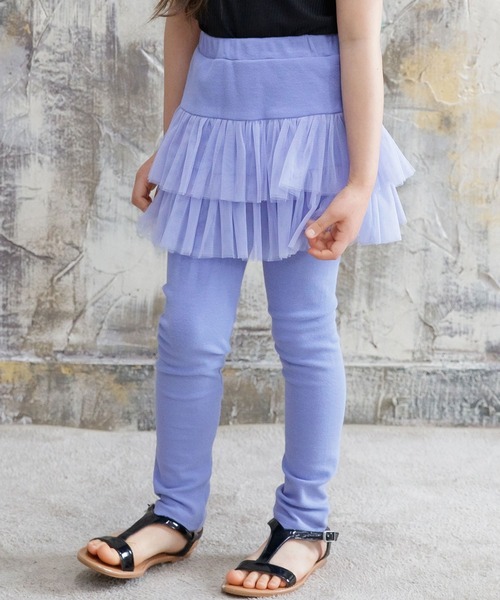 Bee des Bee（ビーデスビー）の「レギンス付きチュチュスカート（スカート・キッズ・スカイブルー/グレー/ダークブラウン/グレイッシュベージュ/ミント/パープル系/グレー系/ネイビー系/カーキオリーブ/ローズ/ライトピンク/ラベンダー/ネイビー/ライトブラック/チャコールグレー・100cm/120cm/130cm/140cm/110cm）」の9枚目の写真