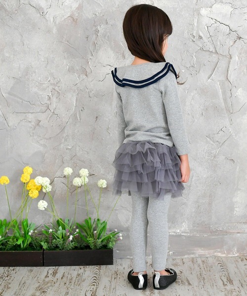 Bee des Bee（ビーデスビー）の「レギンス付きチュチュスカート（スカート・キッズ・スカイブルー/グレー/ダークブラウン/グレイッシュベージュ/ミント/パープル系/グレー系/ネイビー系/カーキオリーブ/ローズ/ライトピンク/ラベンダー/ネイビー/ライトブラック/チャコールグレー・100cm/120cm/130cm/140cm/110cm）」の18枚目の写真