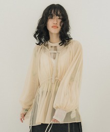 PUBLIC TOKYO | 【2023AW】チュールギャザーシアーブラウス(シャツ/ブラウス)