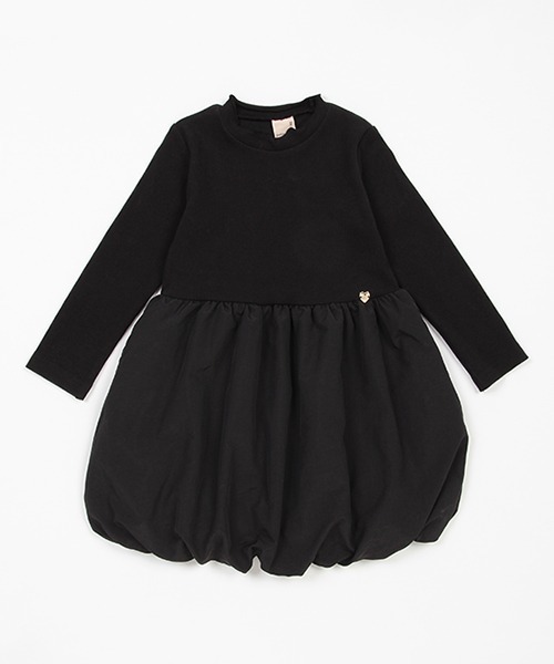 petit main（プティマイン）の「【リンク】裾バルーンドッキングワンピ(キッズ)（ワンピース・キッズ・ライトピンク/ブラック/オフホワイト・130cm/120cm/100cm/90cm/80ｃｍ/110cm）」の3枚目の写真