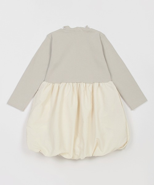 petit main（プティマイン）の「【リンク】裾バルーンドッキングワンピ(キッズ)（ワンピース・キッズ・ライトピンク/ブラック/オフホワイト・130cm/120cm/100cm/90cm/80ｃｍ/110cm）」の5枚目の写真