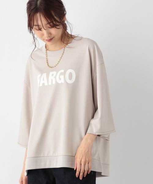 GLOBAL WORK(グローバルワーク)の「お手入れらくらくプリント8分袖/906276(Tシャツ/カットソー・レディース・アイボリー/スミクロ/ベージュ/ネイビー・FREE)」の3枚目の写真
