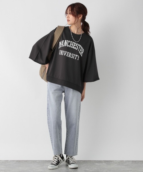 GLOBAL WORK(グローバルワーク)の「お手入れらくらくプリント8分袖/906276(Tシャツ/カットソー・レディース・アイボリー/スミクロ/ベージュ/ネイビー・FREE)」の16枚目の写真