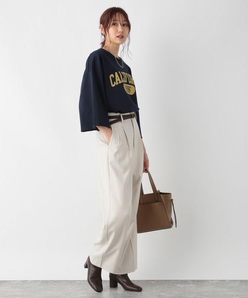 GLOBAL WORK(グローバルワーク)の「お手入れらくらくプリント8分袖/906276(Tシャツ/カットソー・レディース・アイボリー/スミクロ/ベージュ/ネイビー・FREE)」の22枚目の写真