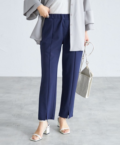 each（イーチ）の「前スリットジョーゼットパンツ（その他パンツ・レディース・キャメル/ブラック/アイボリー/ベージュ/グレー/ネイビー・FREE）」の5枚目の写真