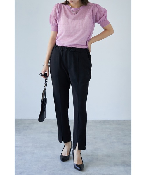 each（イーチ）の「前スリットジョーゼットパンツ（その他パンツ・レディース・キャメル/ブラック/アイボリー/ベージュ/グレー/ネイビー・FREE）」の13枚目の写真