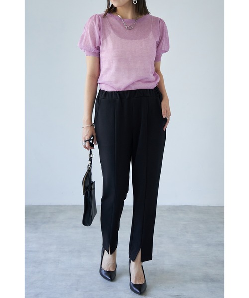 each（イーチ）の「前スリットジョーゼットパンツ（その他パンツ・レディース・キャメル/ブラック/アイボリー/ベージュ/グレー/ネイビー・FREE）」の17枚目の写真