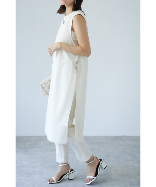 each（イーチ）の「前スリットジョーゼットパンツ（その他パンツ・レディース・キャメル/ブラック/アイボリー/ベージュ/グレー/ネイビー・FREE）」の12枚目の写真