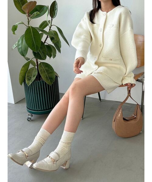 dazzlin(ダズリン)の「レトロニットショートパンツ(その他パンツ・レディース・オフホワイト/チャコールグレー/グリーン/ベージュ・FREE)」の9枚目の写真