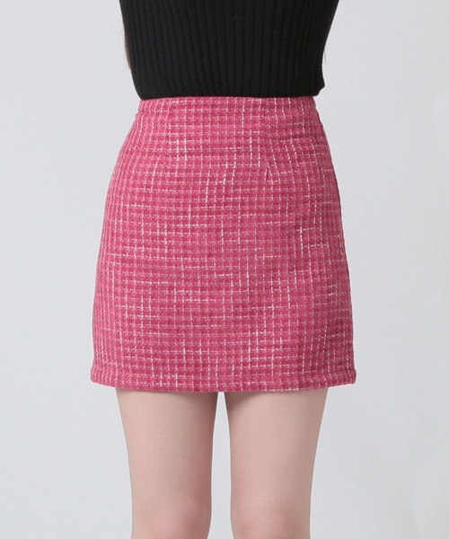 Julia Boutique（ジュリアブティック）の「クラシカルツイードミニスカート/23513（スカート・レディース・ブラック/ホワイト/ピンク・ONE）」の15枚目の写真