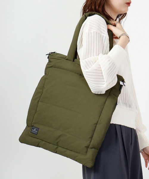 ROOTOTE（ルートート）の「ROOTOTE　フェザールー中綿トートBAG（トートバッグ・メンズ・ベージュ/グレイッシュブルー/カーキ/ライトグレー/ブラック・FREE）」の4枚目の写真