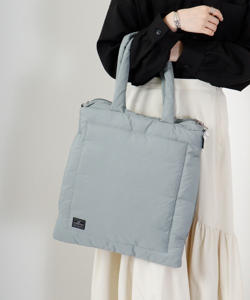 ROOTOTE（ルートート）の「ROOTOTE　フェザールー中綿トートBAG（トートバッグ・メンズ・ベージュ/グレイッシュブルー/カーキ/ライトグレー/ブラック・FREE）」の3枚目の写真