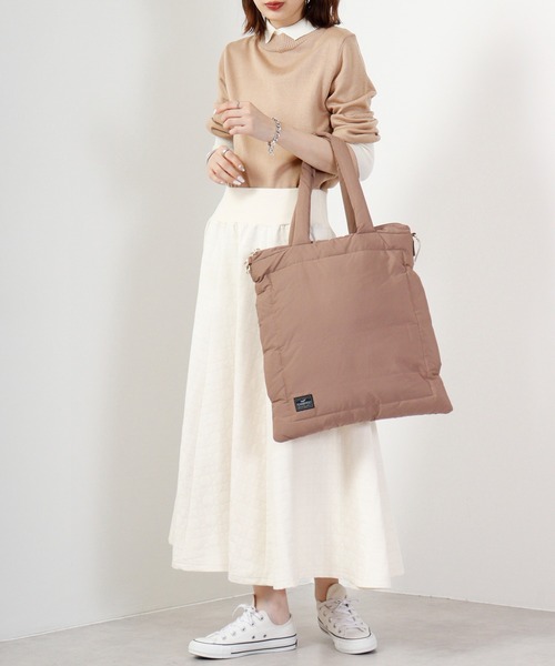 ROOTOTE（ルートート）の「ROOTOTE　フェザールー中綿トートBAG（トートバッグ・メンズ・ベージュ/グレイッシュブルー/カーキ/ライトグレー/ブラック・FREE）」の13枚目の写真
