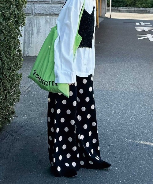 CORNERS by KR(コーナーズバイケーアール)の「CORNERS by KR ストライプニットパンツ(その他パンツ・レディース・ブラック/グレー/ブラック×ホワイト・M/L)」の15枚目の写真