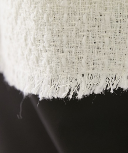 nissen（ニッセン）の「パール調ボタン　ツイードノーカラージャケット（裏地付）（ノーカラージャケット・レディース・ブラック/オフホワイト・M/L）」の19枚目の写真