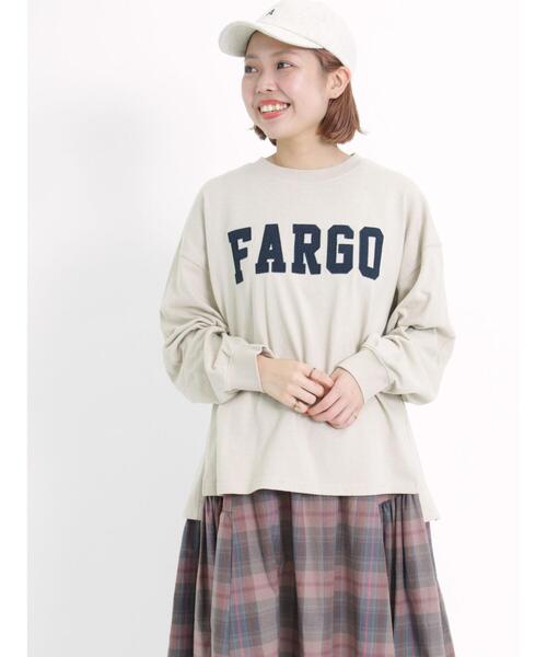 Samansa Mos2（サマンサ モスモス）の「パッチワークロゴスウェット（Tシャツ/カットソー・レディース・レッド/ベージュ/チャコールグレー/キナリ・F）」の3枚目の写真