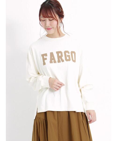 Samansa Mos2（サマンサ モスモス）の「パッチワークロゴスウェット（Tシャツ/カットソー・レディース・レッド/ベージュ/チャコールグレー/キナリ・F）」の9枚目の写真